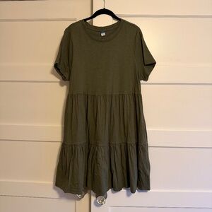 Old Navy Army Green Tiered Dress: size L